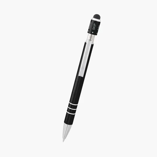 Recycled Aluminum Spin Game Top Pen With Stylus — view 8