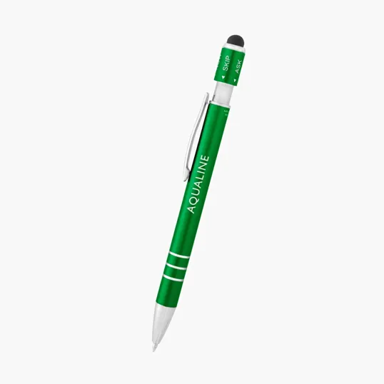 Recycled Aluminum Spin Game Top Pen With Stylus — view 2