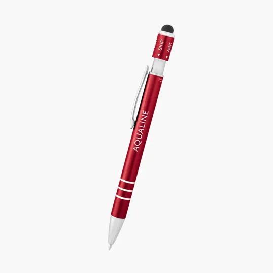 Recycled Aluminum Spin Game Top Pen With Stylus — view 3
