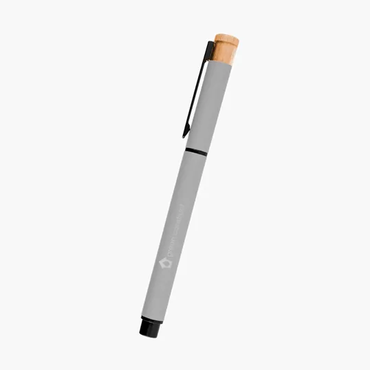 Ronan Recycled Aluminum Gel Pen with Bamboo Accent — view 2