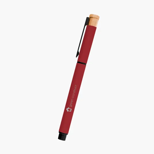 Ronan Recycled Aluminum Gel Pen with Bamboo Accent — view 5