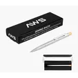 AWS Recycled Stainless Steel Pen with Bamboo Plunger