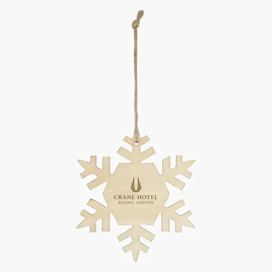 Wood Snowflake Ornament with Hanging String