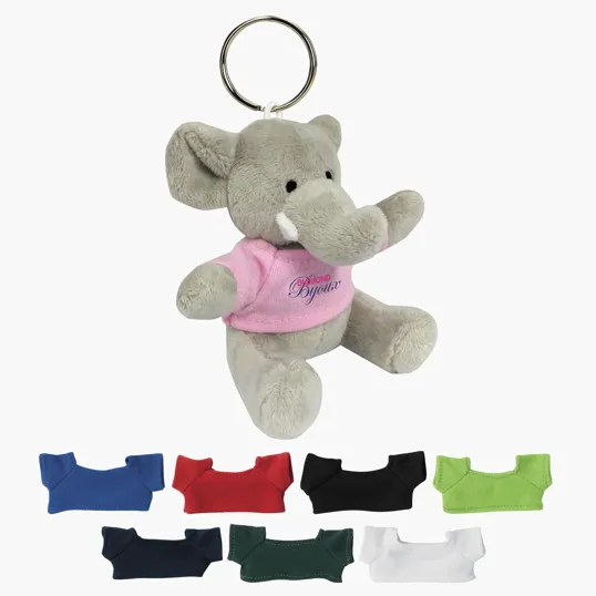 Mini Elephant Plush Key Chain, 3.5"