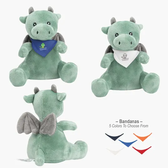 6" Jagger Dragon Plush Toy with Customizable Bandana