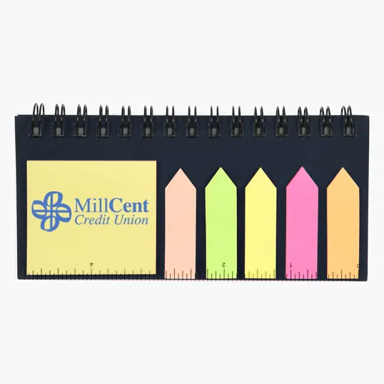 Multi-Use Desk Set with Sticky Notes, Flags, Ruler, and Notebook — view 3