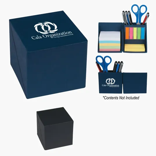 Office Buddy Cube Note Cube with Sticky Notes and Flags