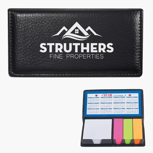 Leather Look Sticky Notes Case with Calendar