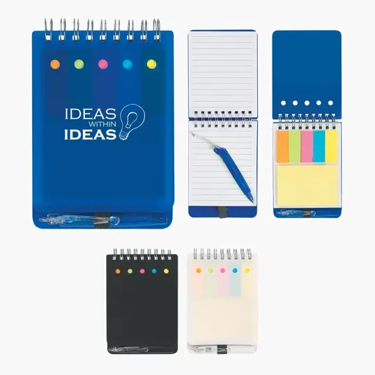 Spiral Jotter with Sticky Notes, Flags & Pen — view 4