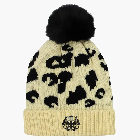 Leopard Print Pom Beanie — view 3