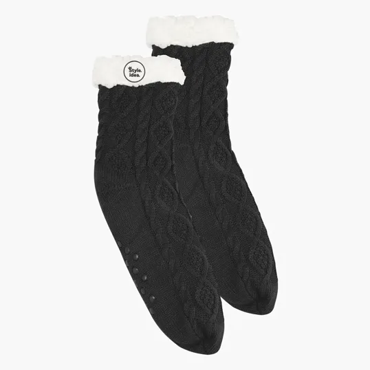 Cozy Cable Knit Slipper Socks — view 2