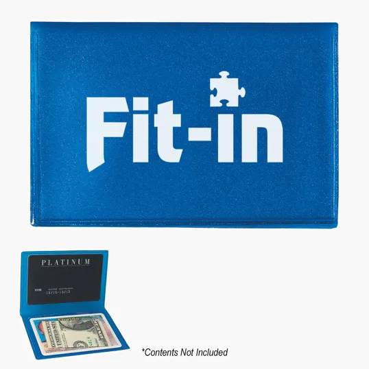 Vinyl ID/Card Holder with 2 Inside Pockets
