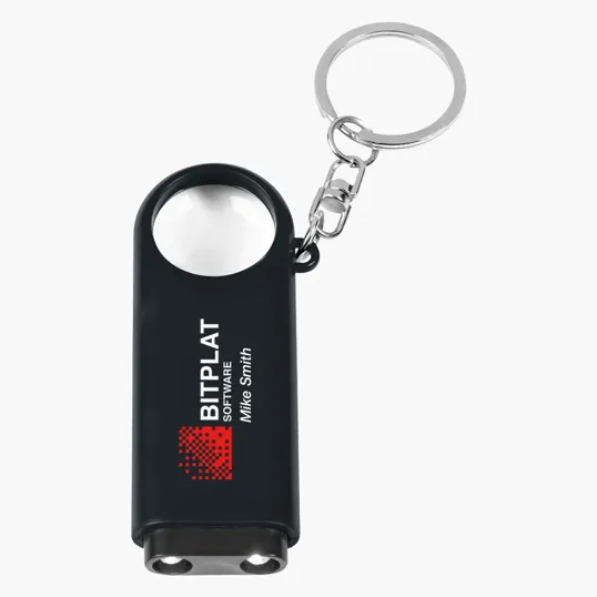 Magnifier and LED Light Key Chain