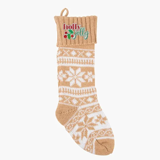Holiday Stocking with Festive Snowflake Design — view 3