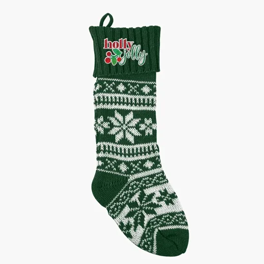 Holiday Stocking with Festive Snowflake Design — view 4