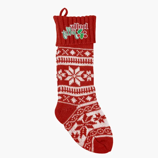 Holiday Stocking with Festive Snowflake Design — view 5