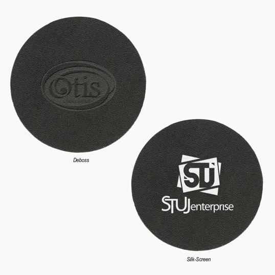 Bonded Leather Coaster, 3.5 Inch Round — view 2