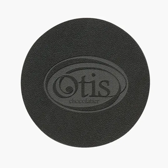Bonded Leather Coaster, 3.5 Inch Round