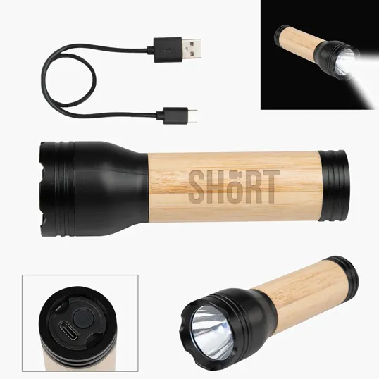 Bamboo Rechargeable LED Flashlight