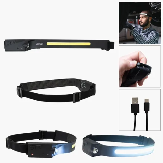 Rechargeable Cob Headlamp with Motion Sensor