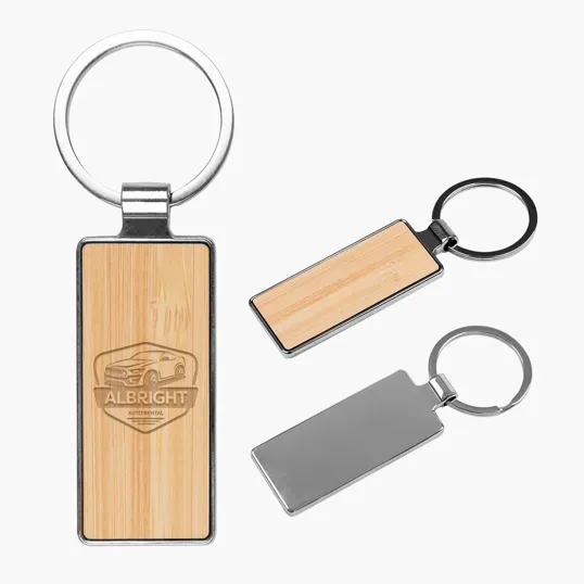 Harlow Bamboo and Zinc Alloy Key Tag