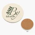 Round Absorbent Dolomite Coaster with Cork Bottom