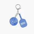Pickleball Keychain with Lobster Claw Attachment — view 4