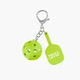 Pickleball Keychain with Lobster Claw Attachment — view 2