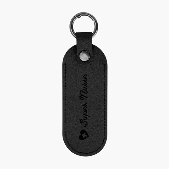 Bates Leatherette Key Tag with Carabiner — view 2
