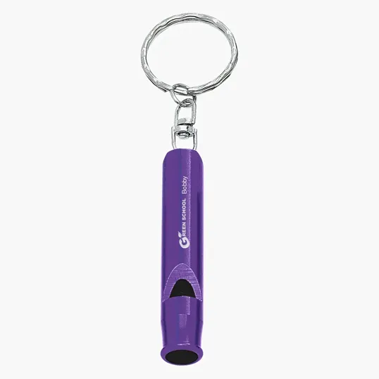 Whistle Key Ring with Split Ring Attachment — view 2