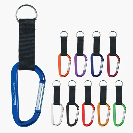 8mm Aluminum Carabiner with Split Ring