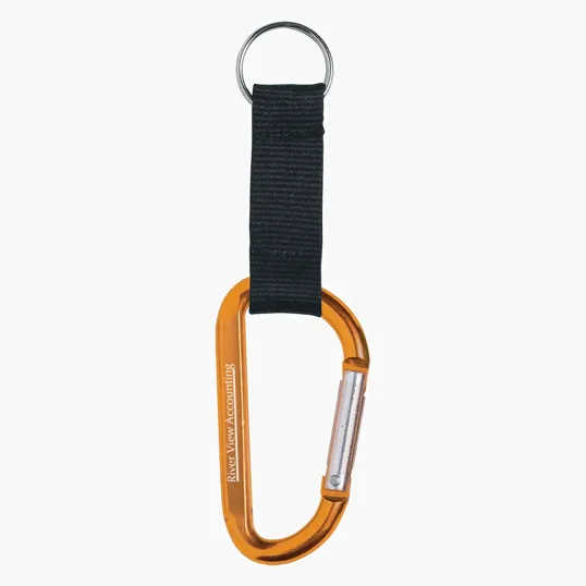 8mm Aluminum Carabiner with Split Ring — view 4