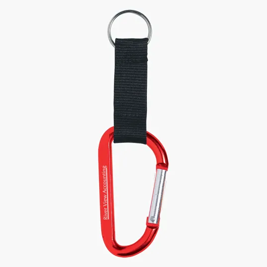 8mm Aluminum Carabiner with Split Ring — view 8