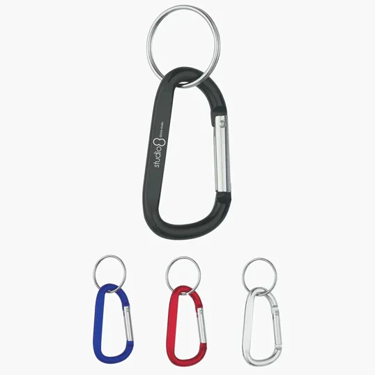 6mm Aluminum Carabiner with Split Ring — view 2