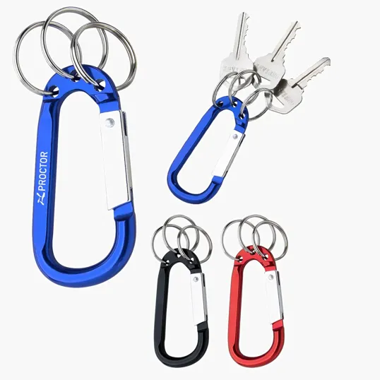 8mm Metal Carabiner with Triple Split Ring — view 4