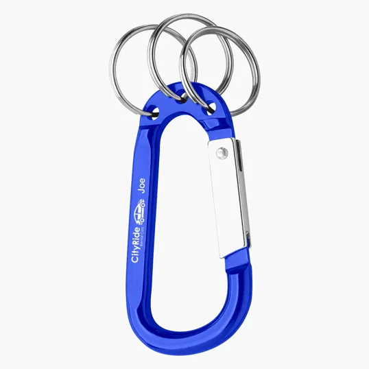 8mm Metal Carabiner with Triple Split Ring — view 2