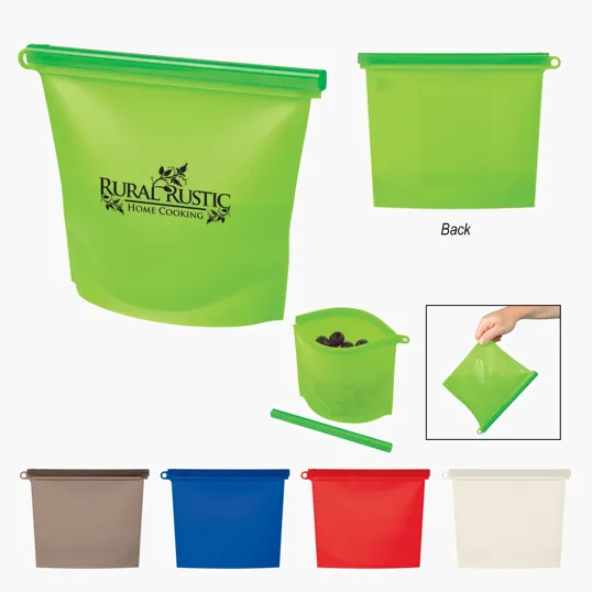 Reusable Silicone Food Bag with Plastic Slider — view 5