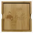 Bamboo Coaster Set, 4" Square — view 3