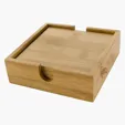 Bamboo Coaster Set, 4" Square