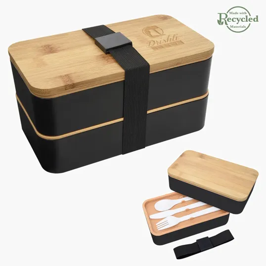 Stackable Bento Lunch Set with Bamboo Lid — view 2