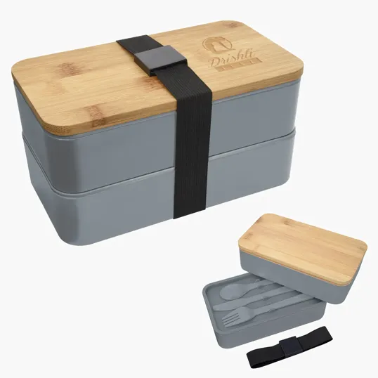Stackable Bento Lunch Set with Bamboo Lid — view 5