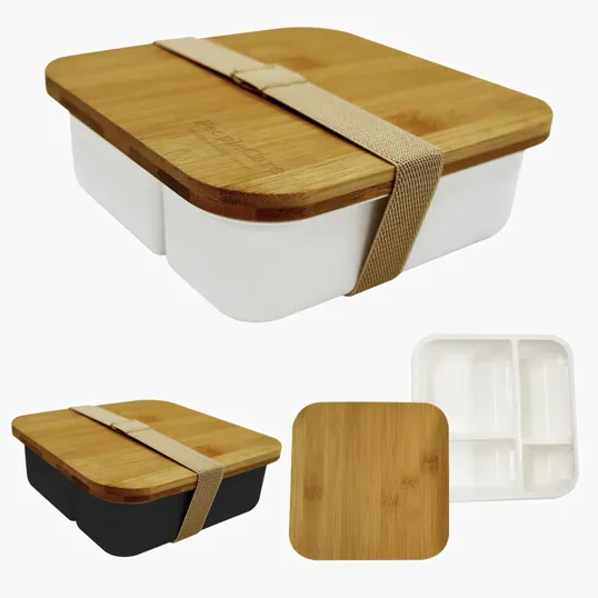 Square Meal Bento Box with Bamboo Lid