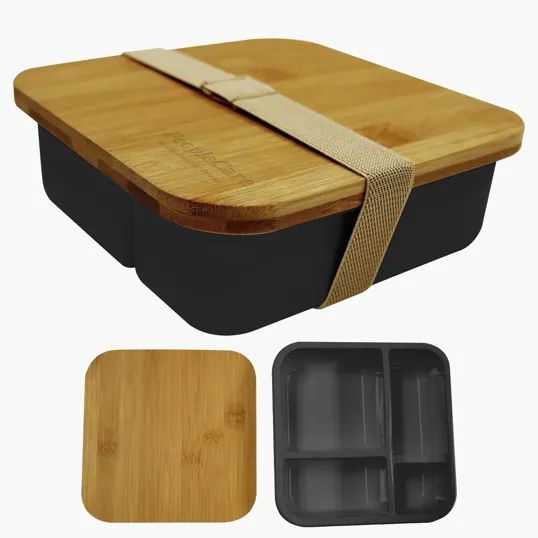 Square Meal Bento Box with Bamboo Lid — view 2