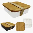 Square Meal Bento Box with Bamboo Lid
