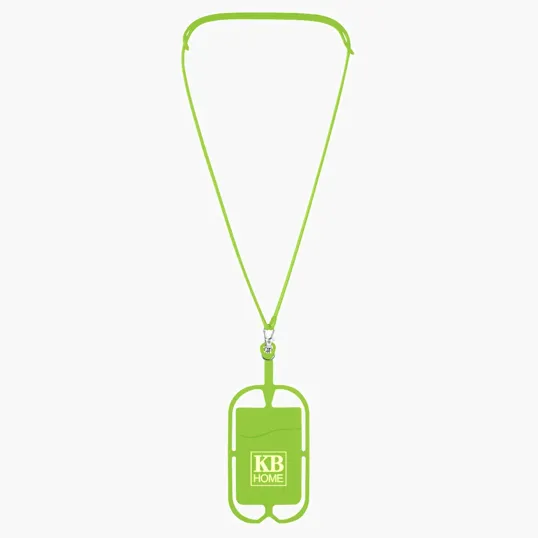 Silicone Lanyard with Phone Holder & Wallet — view 2