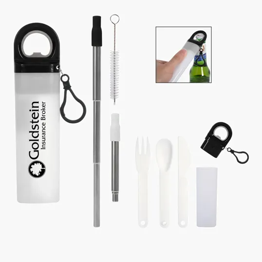 Sip and Snack Reusable Kit with Stainless Steel Straw