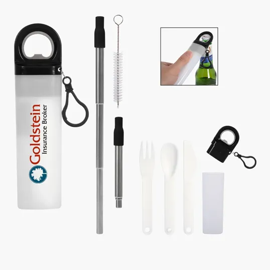 Sip and Snack Reusable Kit with Stainless Steel Straw — view 3