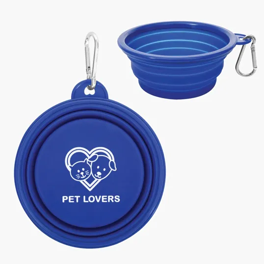 Collapsible Silicone Pet Bowl with Carabiner — view 4