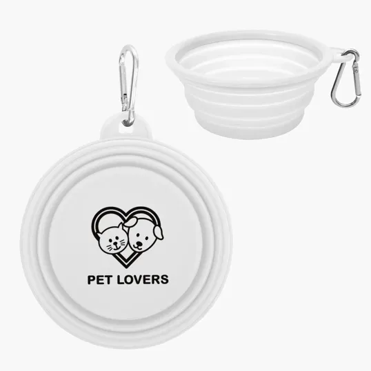 Collapsible Silicone Pet Bowl with Carabiner — view 5