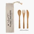 Bamboo Utensil Set in Travel Pouch